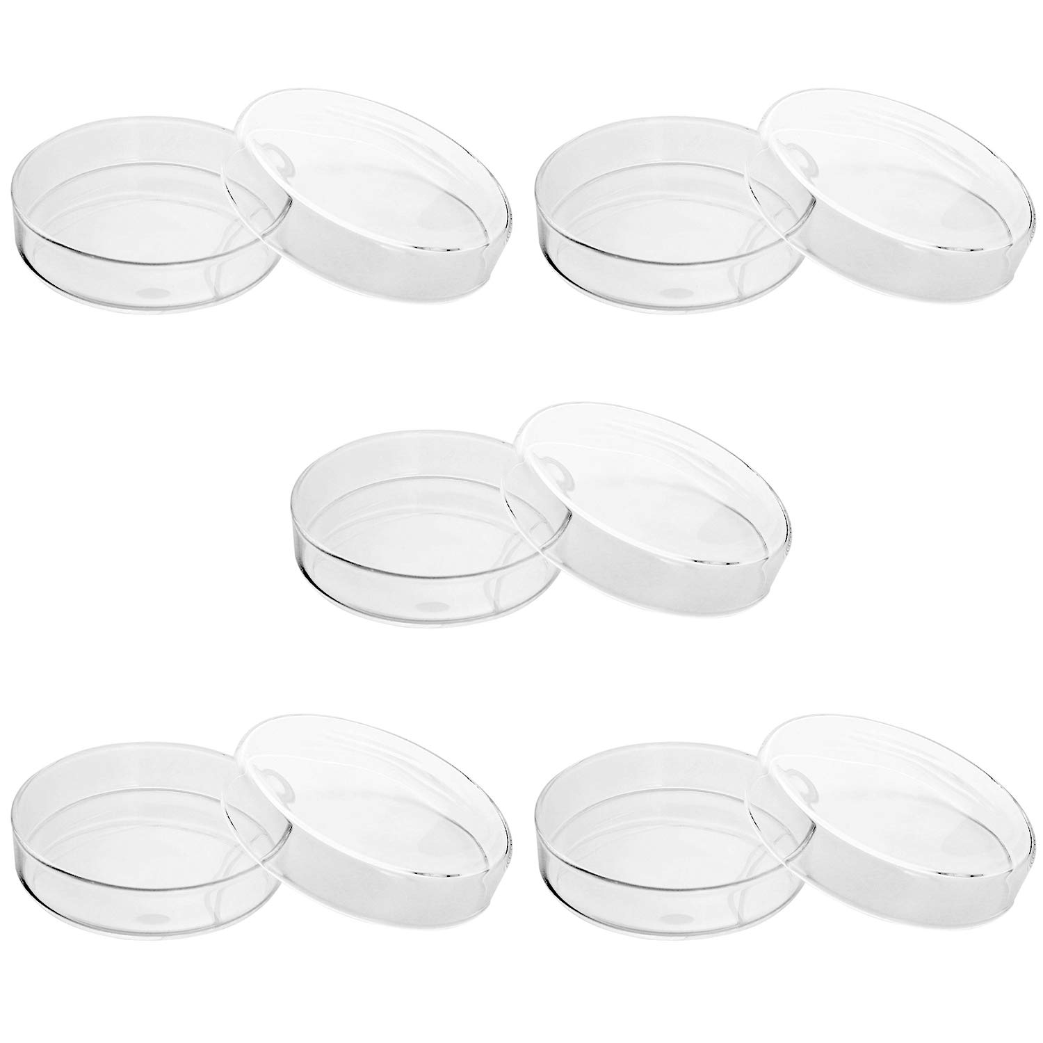 Sterile Glass Petri Dish Petri Plates with Lid,5 Pack, Thicken